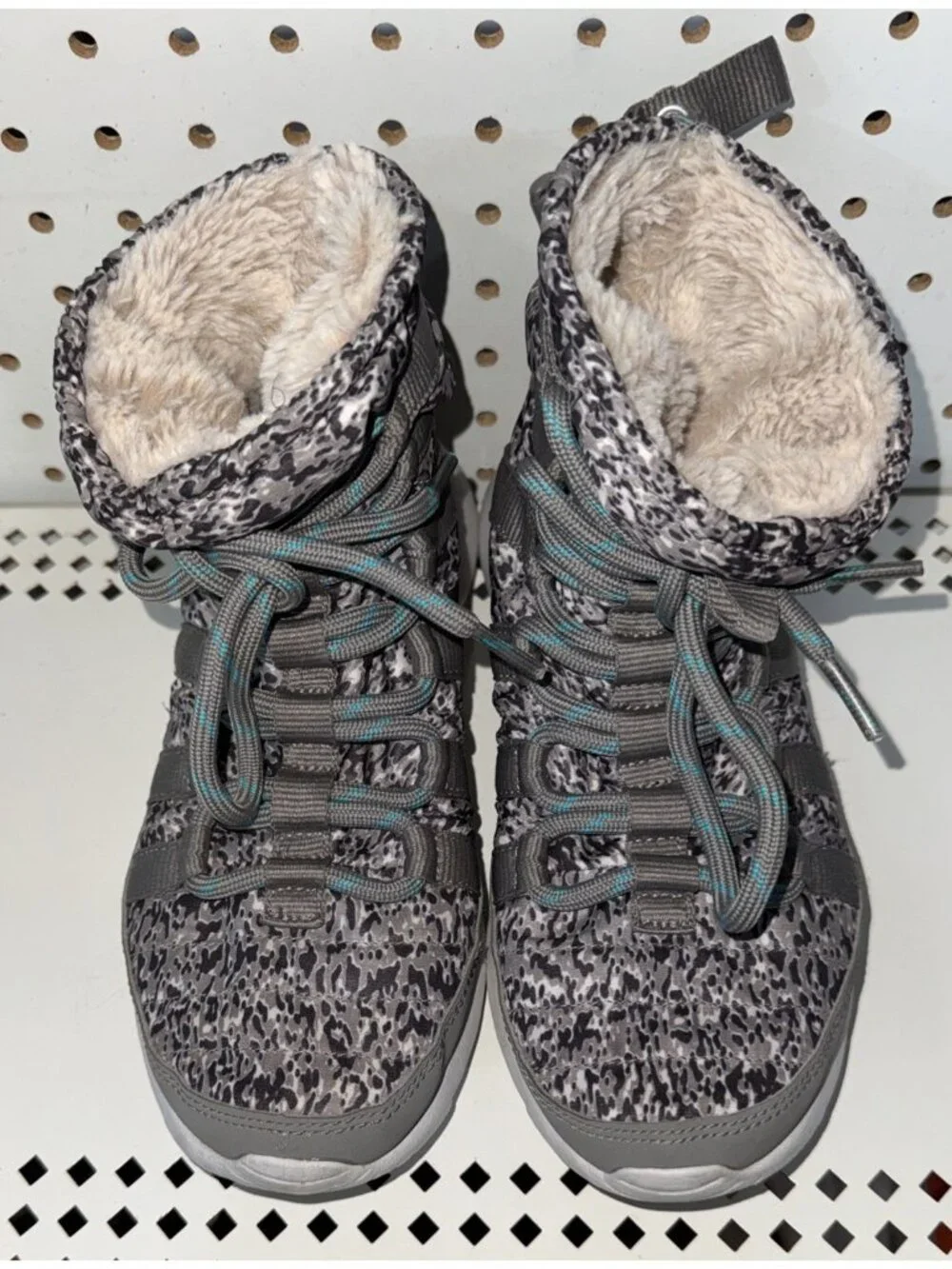 Nike Roshe Run Hi Womens Faux Fur Lined Winter Boots Sneakerboots Size 6 Gray